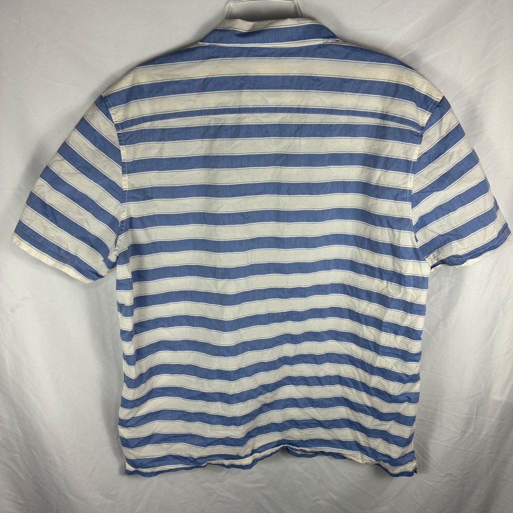 Johnnie-O Hangin Out Shirt Mens Large Laguna Blue Striped Cabana Golf Active - Picture 9 of 11